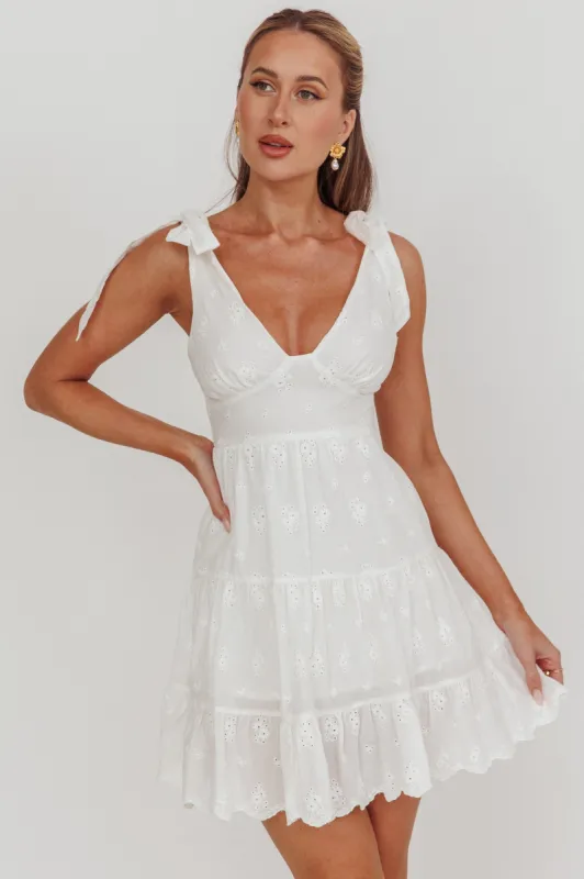 Ardent Tied Shoulder Mini Dress White sold by Selfie Leslie