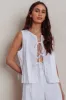 Bettino Sleeveless Tie Front Top White sold by Selfie Leslie