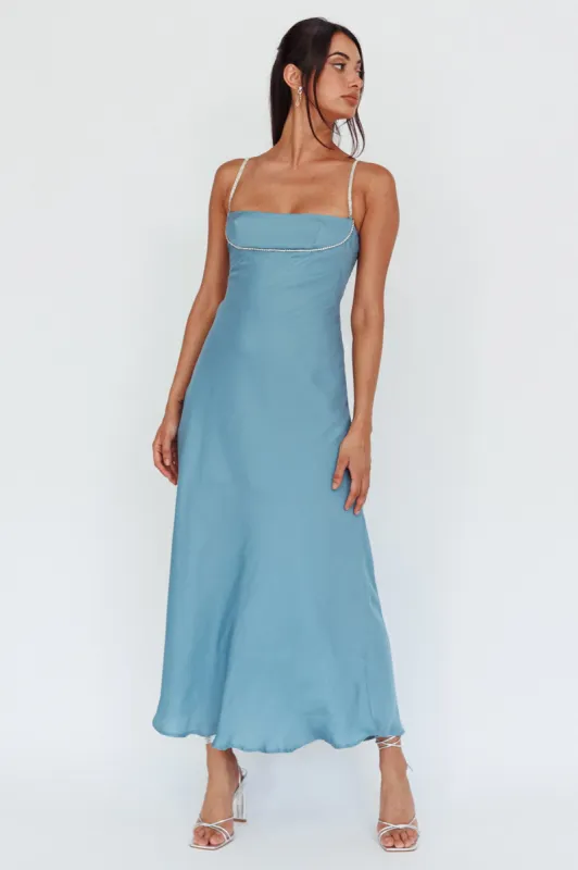 Linka Diamante Strap Maxi Dress Steel sold by Selfie Leslie