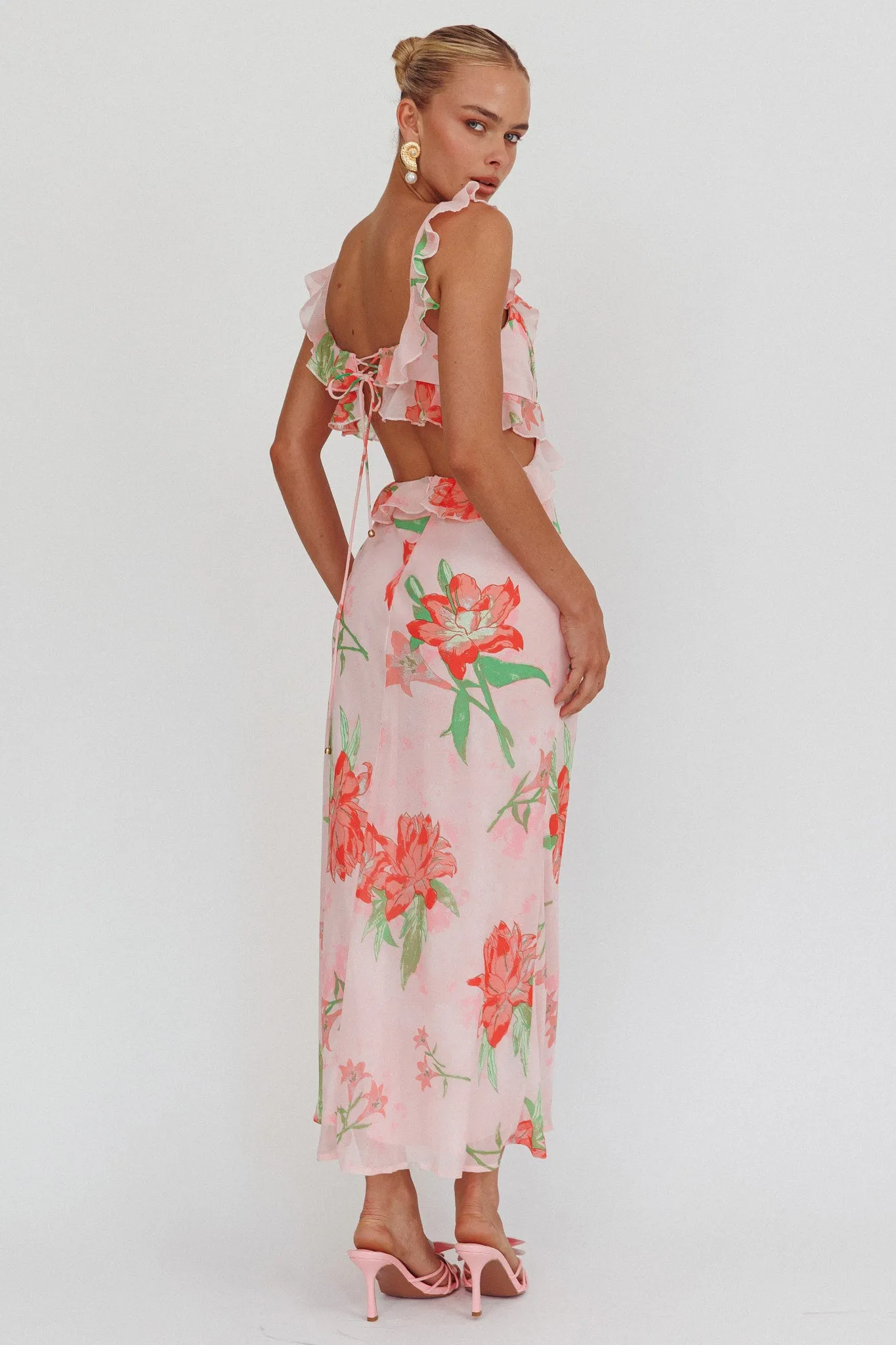 Second Chances Ruffle Trim Maxi Dress Lily Orange sold by Selfie Leslie product image thumbnail 2