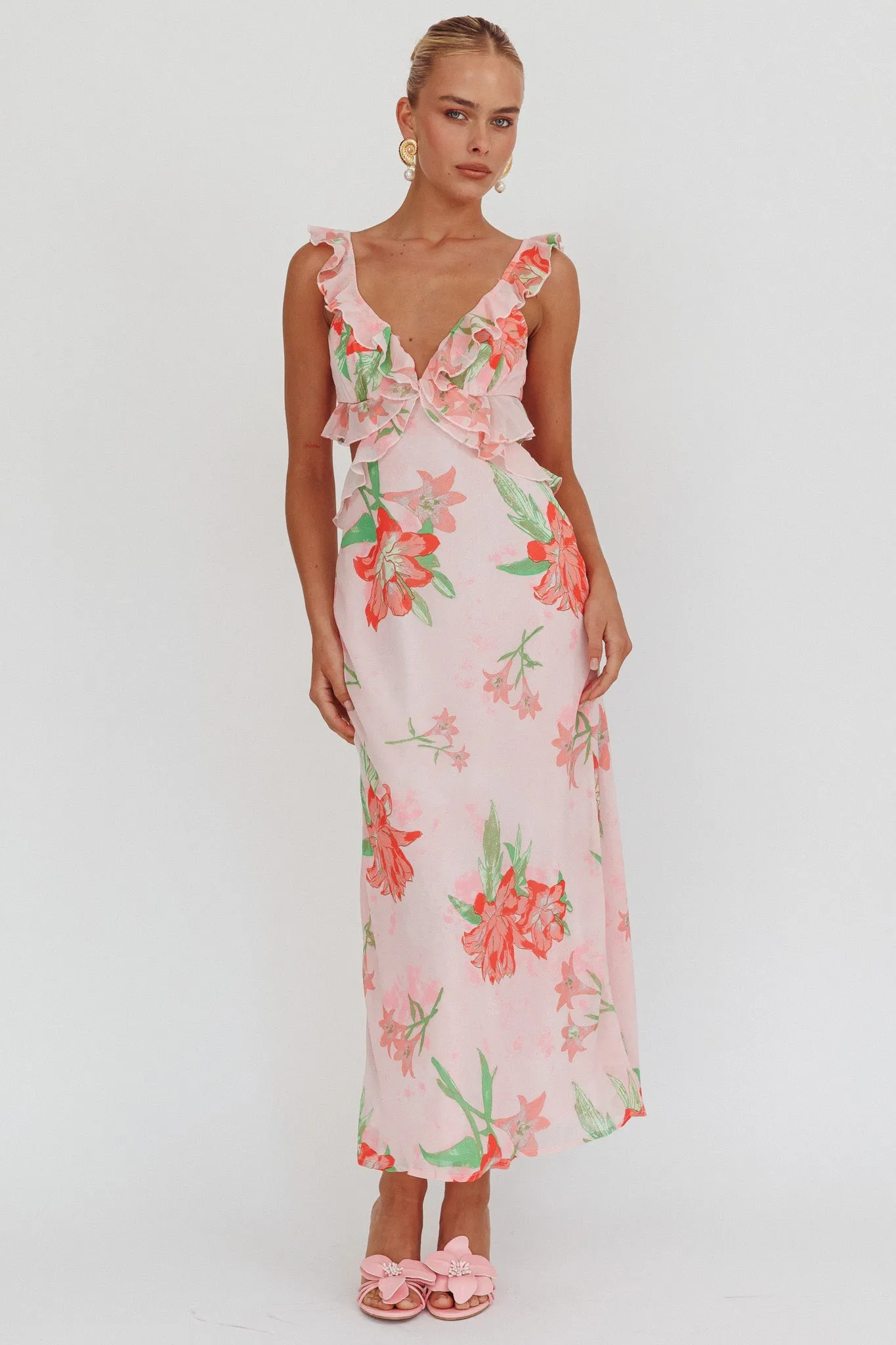 Second Chances Ruffle Trim Maxi Dress Lily Orange sold by Selfie Leslie product image thumbnail 5