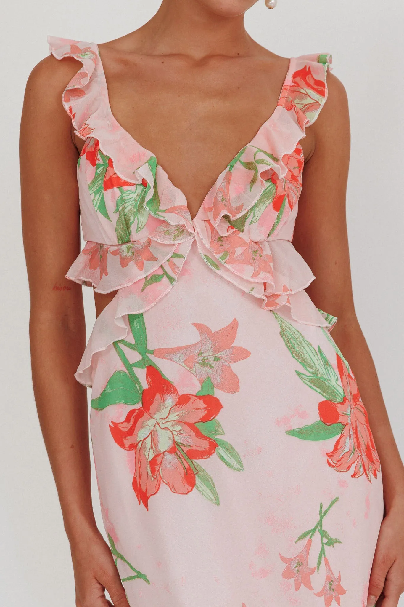 Second Chances Ruffle Trim Maxi Dress Lily Orange sold by Selfie Leslie product image thumbnail 3