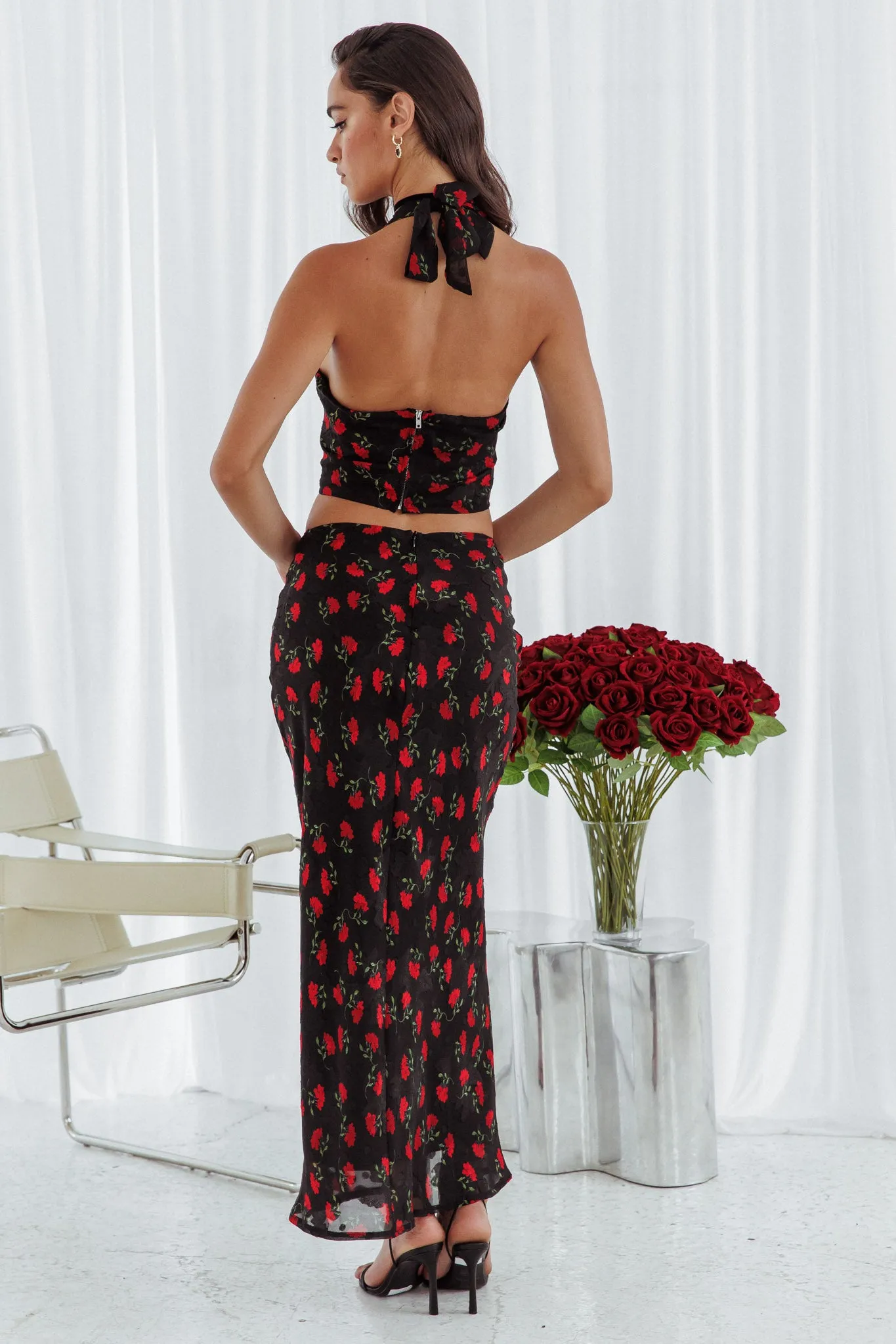 Gigi Floral Maxi Skirt Black sold by Selfie Leslie product image thumbnail 2