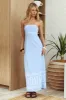 Jocasta Strapless Ric Rac Maxi Dress Blue sold by Selfie Leslie
