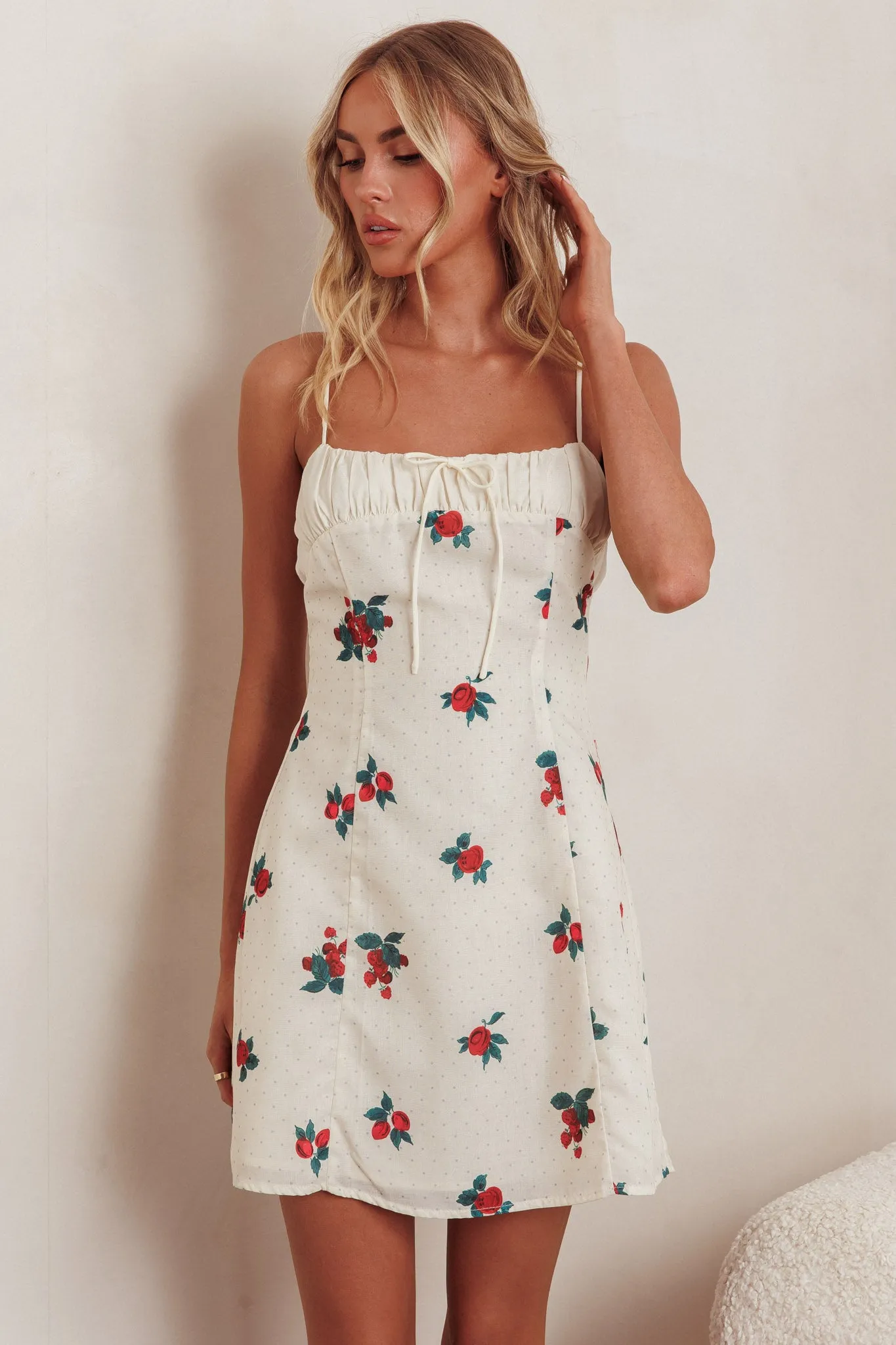 Clara Gathered Bust Mini Dress Rose Beige sold by Selfie Leslie product image thumbnail 5