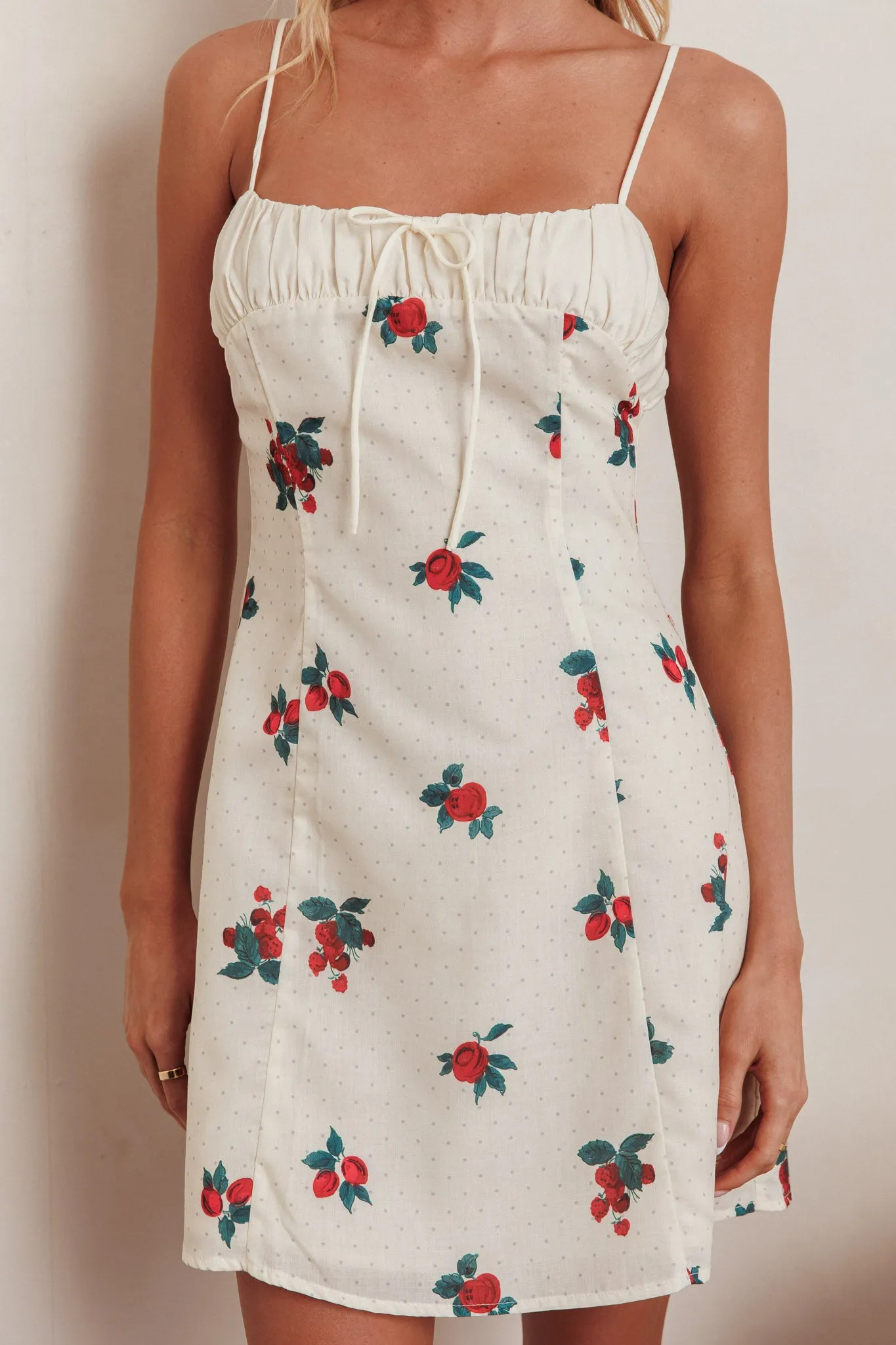 Clara Gathered Bust Mini Dress Rose Beige sold by Selfie Leslie product image thumbnail 3