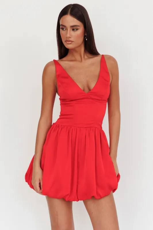 Eye Catching Balloon Skirt Mini Dress Red sold by Selfie Leslie