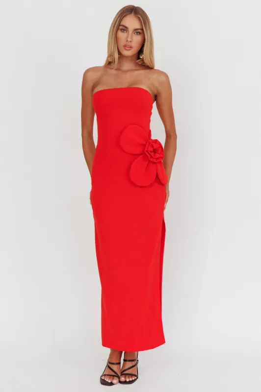 No Competition Oversized Flower Maxi Dress Red sold by Selfie Leslie