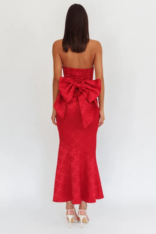 Melty Kisses Bow Back Maxi Dress Wine sold by Selfie Leslie