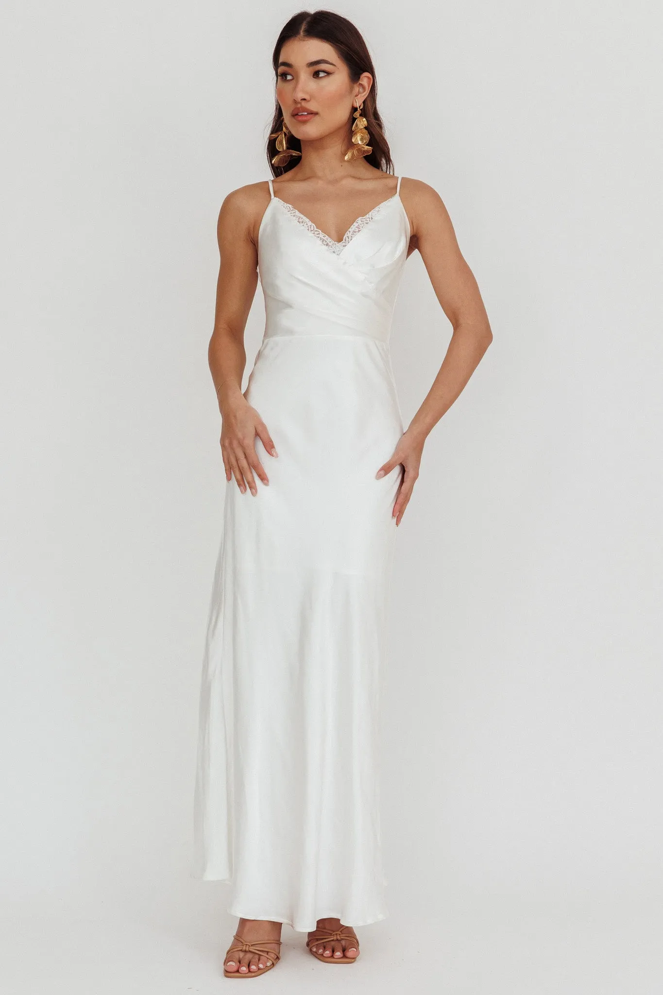 Our Story Surplice Neckline Maxi Dress Off White sold by Selfie Leslie product image thumbnail 4
