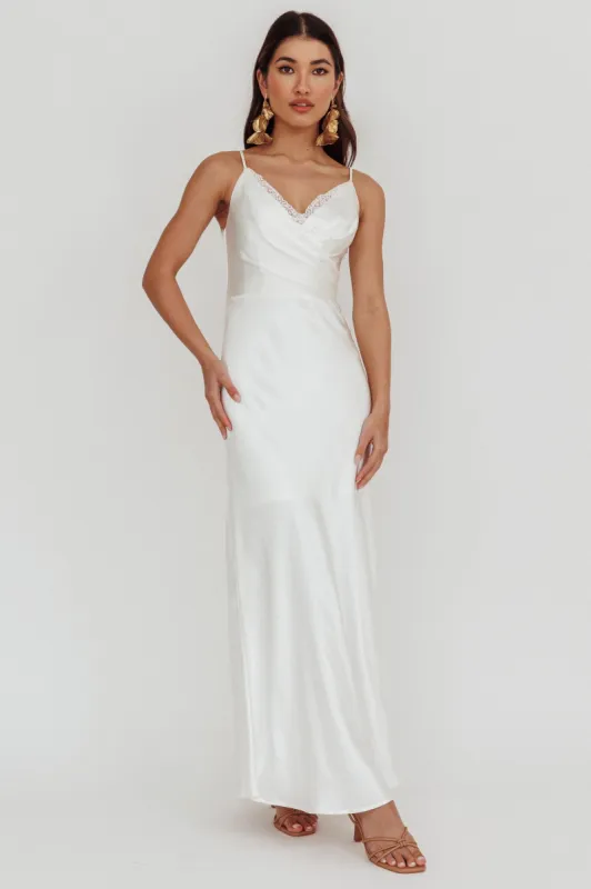 Our Story Surplice Neckline Maxi Dress Off White sold by Selfie Leslie