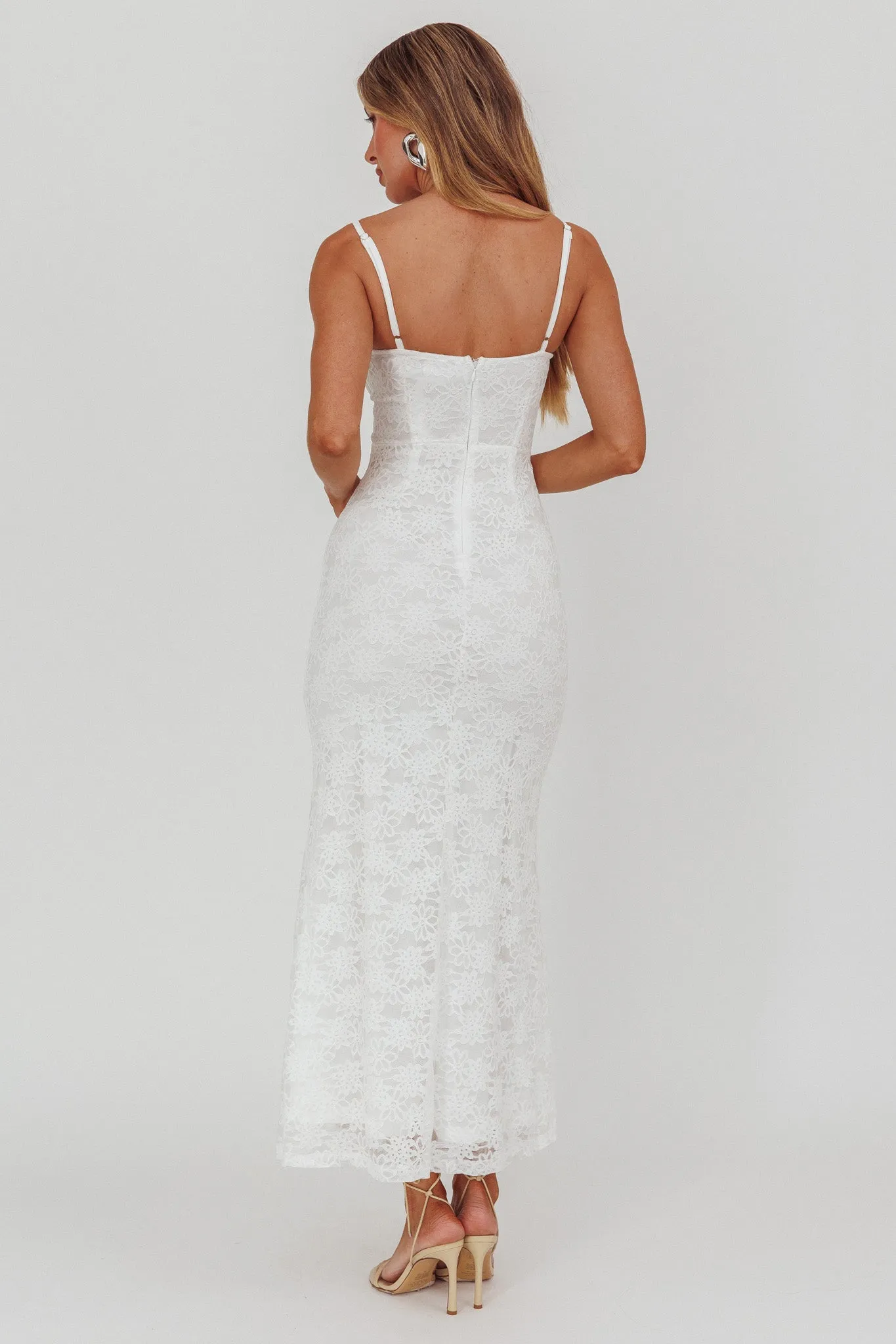 Passione Tied Bust Lace Maxi Dress White sold by Selfie Leslie product image thumbnail 2