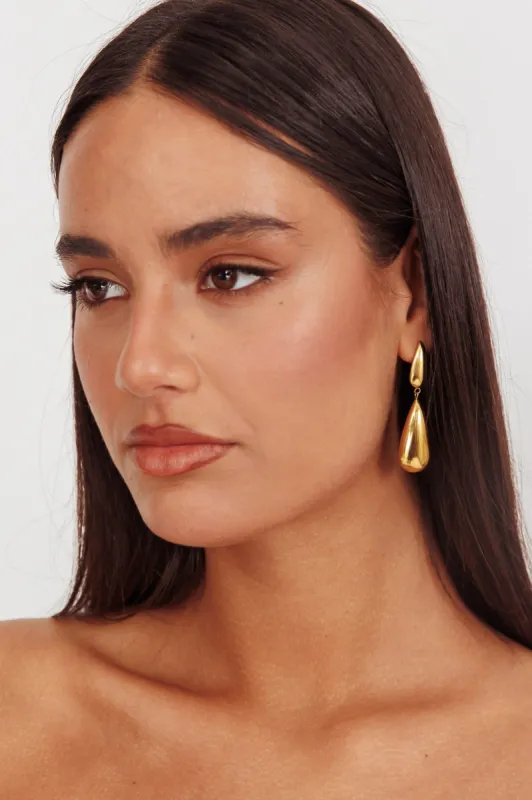 Luna Teardrop Earrings Gold sold by Selfie Leslie