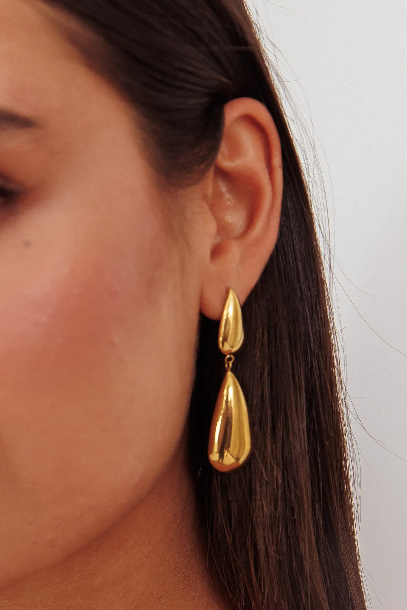 Luna Teardrop Earrings Gold sold by Selfie Leslie product image thumbnail 2