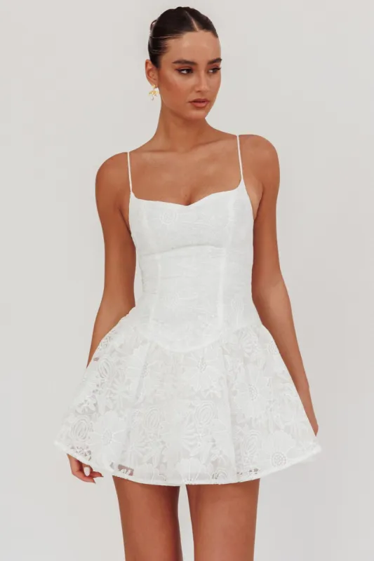 Endearing Embroidered Mesh Mini Dress White sold by Selfie Leslie