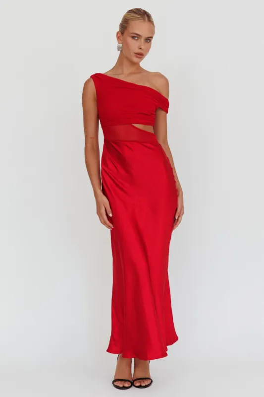 In Blooms Mesh Bodice Maxi Dress Wine sold by Selfie Leslie