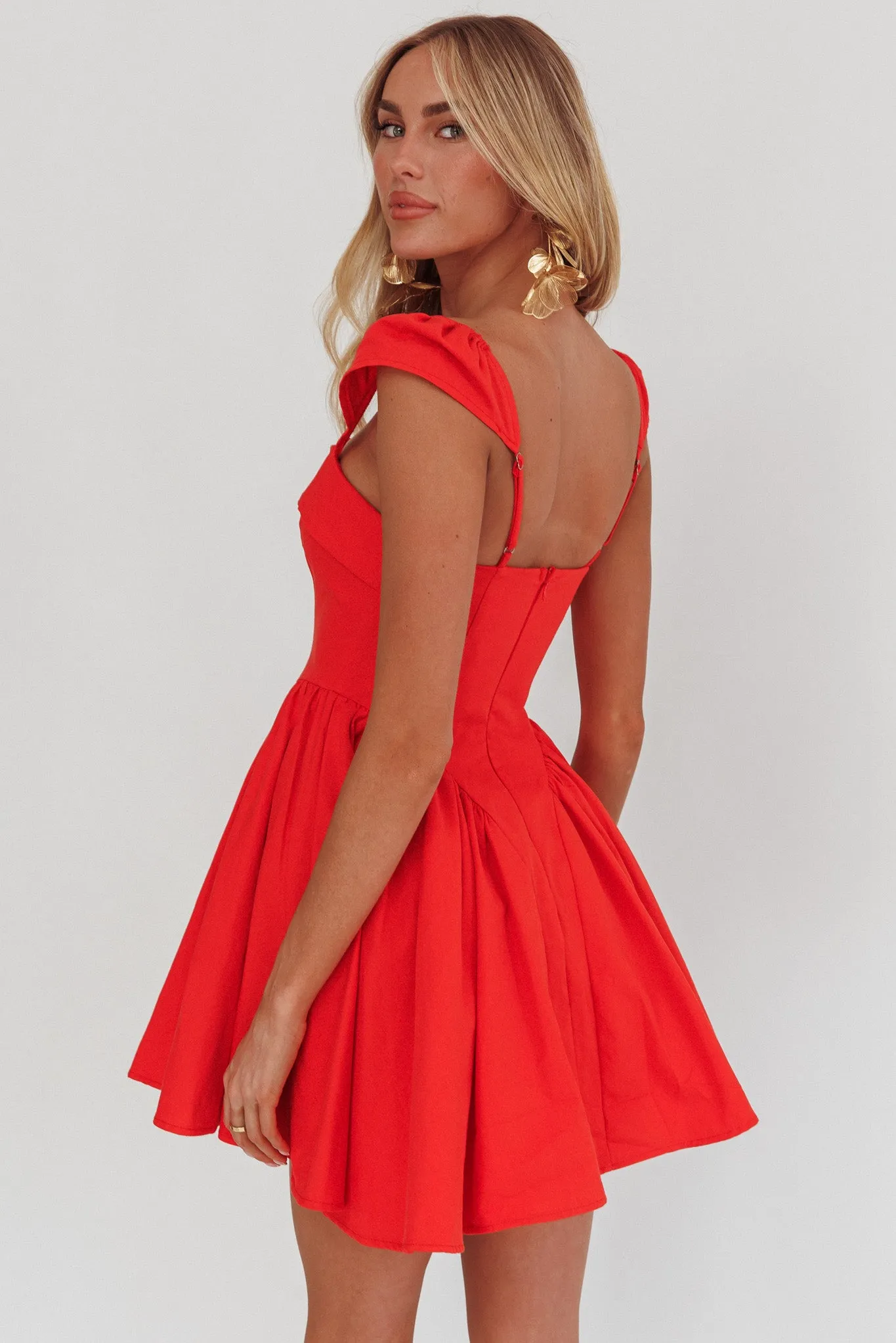 Morning Meadows Button Front Mini Dress Red sold by Selfie Leslie product image thumbnail 2