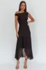Moonlit Magic Asymmetric Neckline Maxi Dress Black sold by Selfie Leslie
