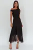 Moonlit Magic Asymmetric Neckline Maxi Dress Black sold by Selfie Leslie