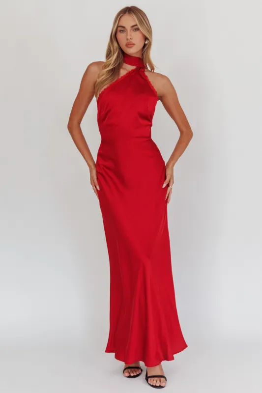 Adora One-Shoulder Maxi Dress Red sold by Selfie Leslie