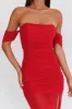 Melonie Off-Shoulder Mesh Maxi Dress Red sold by Selfie Leslie
