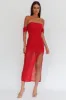 Melonie Off-Shoulder Mesh Maxi Dress Red sold by Selfie Leslie