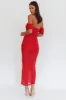 Melonie Off-Shoulder Mesh Maxi Dress Red sold by Selfie Leslie