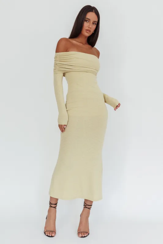 Juju Off-Shoulder Maxi Dress Sage sold by Selfie Leslie