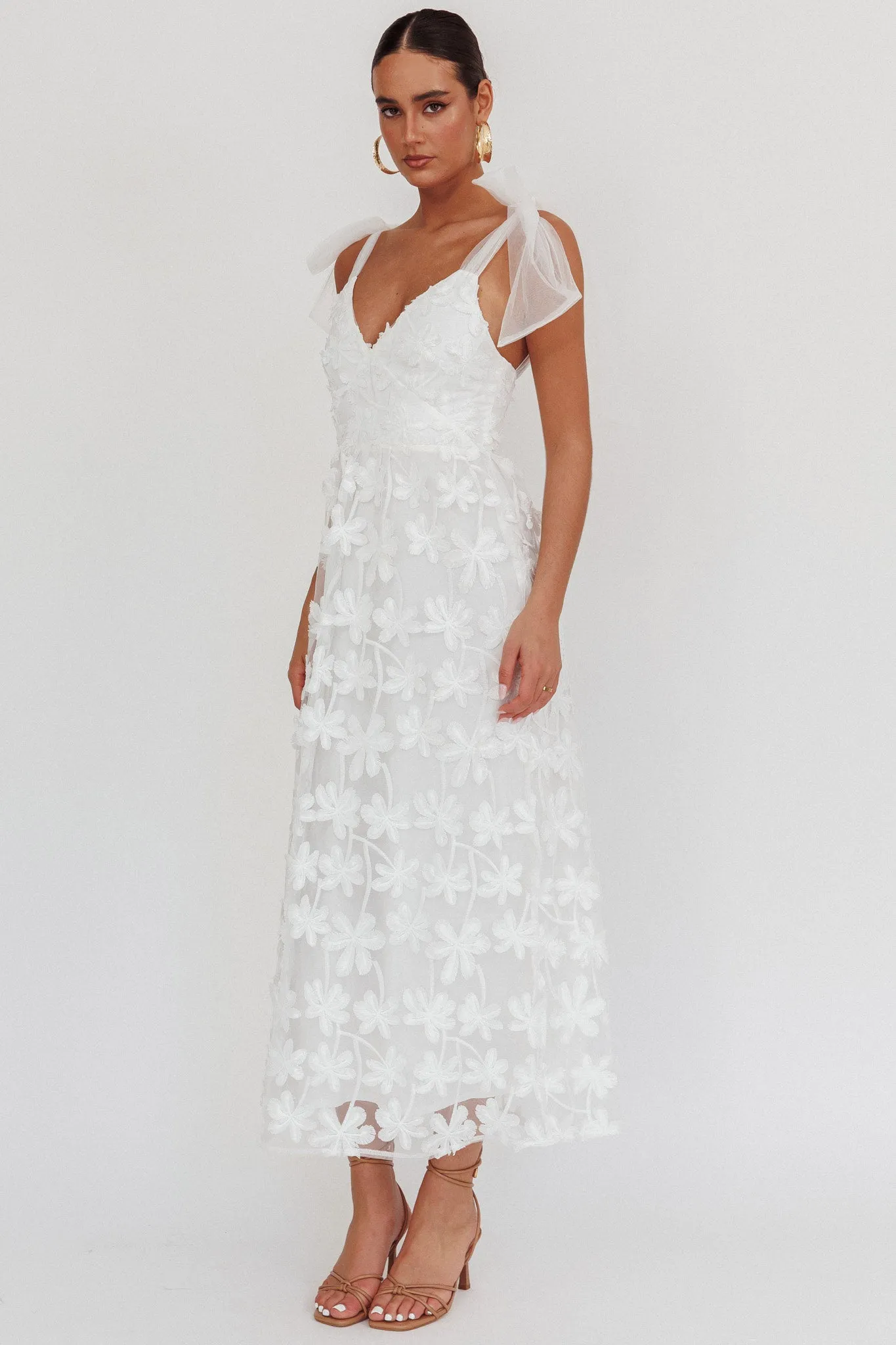 Mykonos Morning Tied Shoulder Tree Maxi Dress White sold by Selfie Leslie product image thumbnail 4