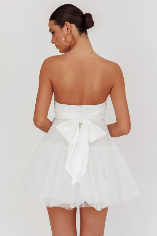 Dreamscape Strapless Tulle Mini Dress White sold by Selfie Leslie