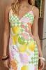 Jaya Floral A-line Maxi Dress Checker Lime sold by Selfie Leslie