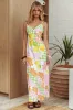 Jaya Floral A-line Maxi Dress Checker Lime sold by Selfie Leslie