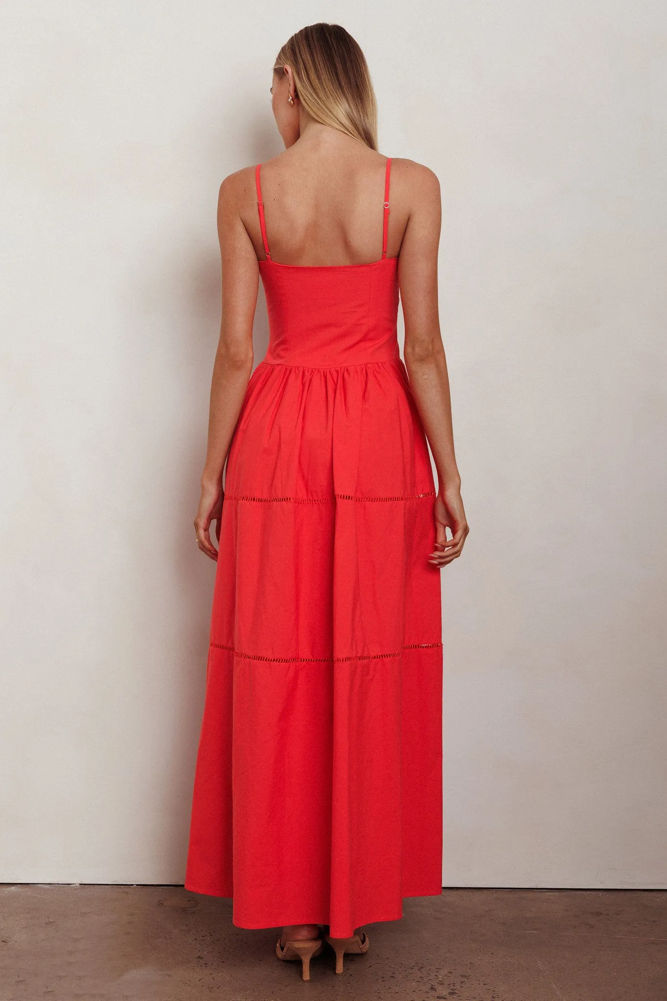 Heavenly Glow Gathered Bust A-Line Maxi Dress Red sold by Selfie Leslie product image thumbnail 2