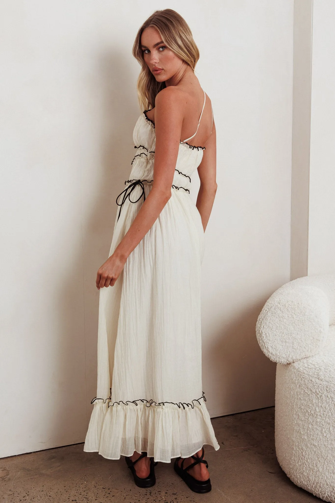 Ballad One-Shoulder Maxi Dress Cream sold by Selfie Leslie product image thumbnail 3