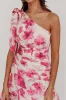 Kenny One Shoulder Tiered Floral Maxi Dress Pink sold by Selfie Leslie