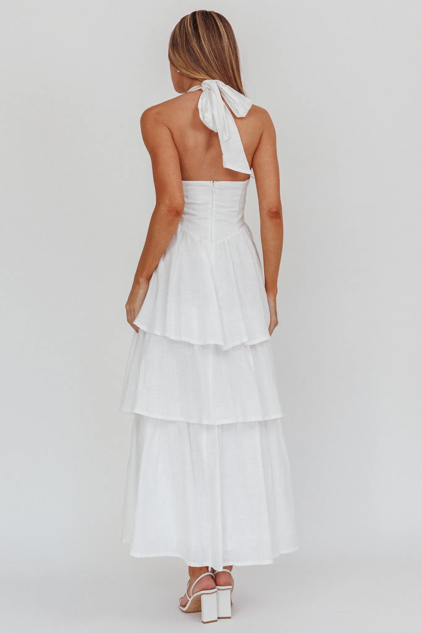 Shaya Tiered Ruffle Maxi Dress White sold by Selfie Leslie product image thumbnail 2