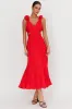 Madara Laced Back Ruffle Dress Red sold by Selfie Leslie