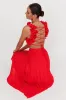 Madara Laced Back Ruffle Dress Red sold by Selfie Leslie