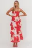 Provence Bloom Tiered Ruffle Floral Maxi Dress Blush sold by Selfie Leslie