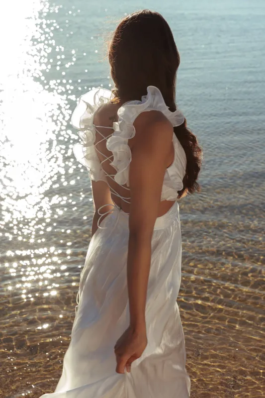 ★関税込★MAYBEACH★Marronnier Backless Beach Dress★ MABELLA HALTER MAXI DRESS - MENDEZ BROWN | Runaway The Label