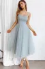 Floating By Pleated Neckline Mesh Midi Dress Sage sold by Selfie Leslie