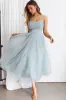 Floating By Pleated Neckline Mesh Midi Dress Sage sold by Selfie Leslie