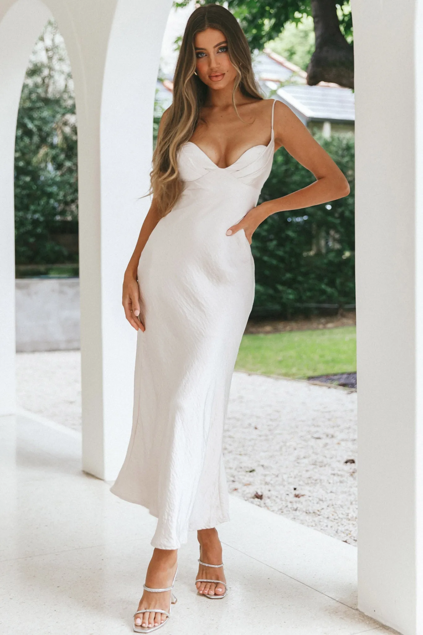 Infinity Pintuck Bust Maxi Dress Champagne sold by Selfie Leslie product image thumbnail 2