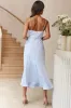 Lake Como Fitted Bodice Cami Strap Midi Dress Steel Blue sold by Selfie Leslie