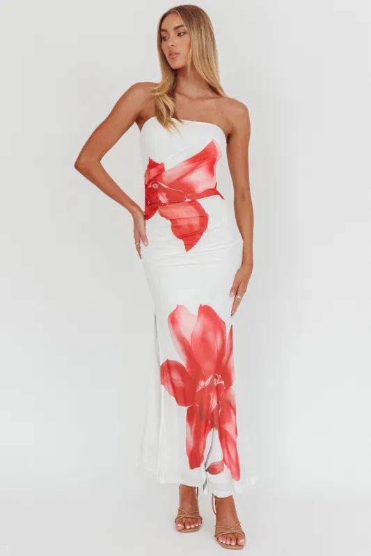 Truth Be Told Strapless Maxi Dress White sold by Selfie Leslie