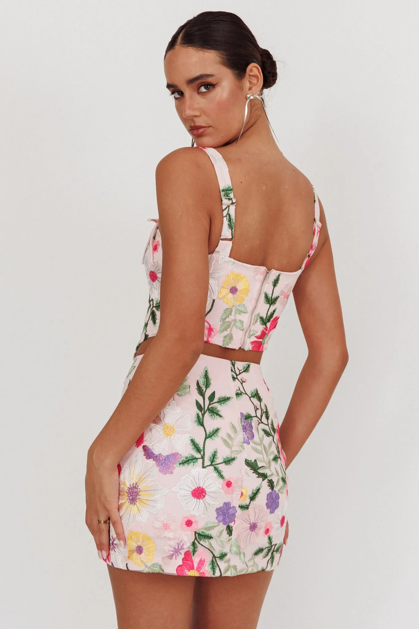 High Street Jacquard Mini Skirt Floral Multi sold by Selfie Leslie product image thumbnail 2