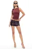LIONESS Night Rider Mini Shorts Burgundy sold by Selfie Leslie