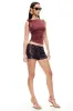 LIONESS Night Rider Mini Shorts Burgundy sold by Selfie Leslie