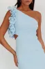 Deanna One-Shoulder Ruffle Maxi Dress Light Blue sold by Selfie Leslie