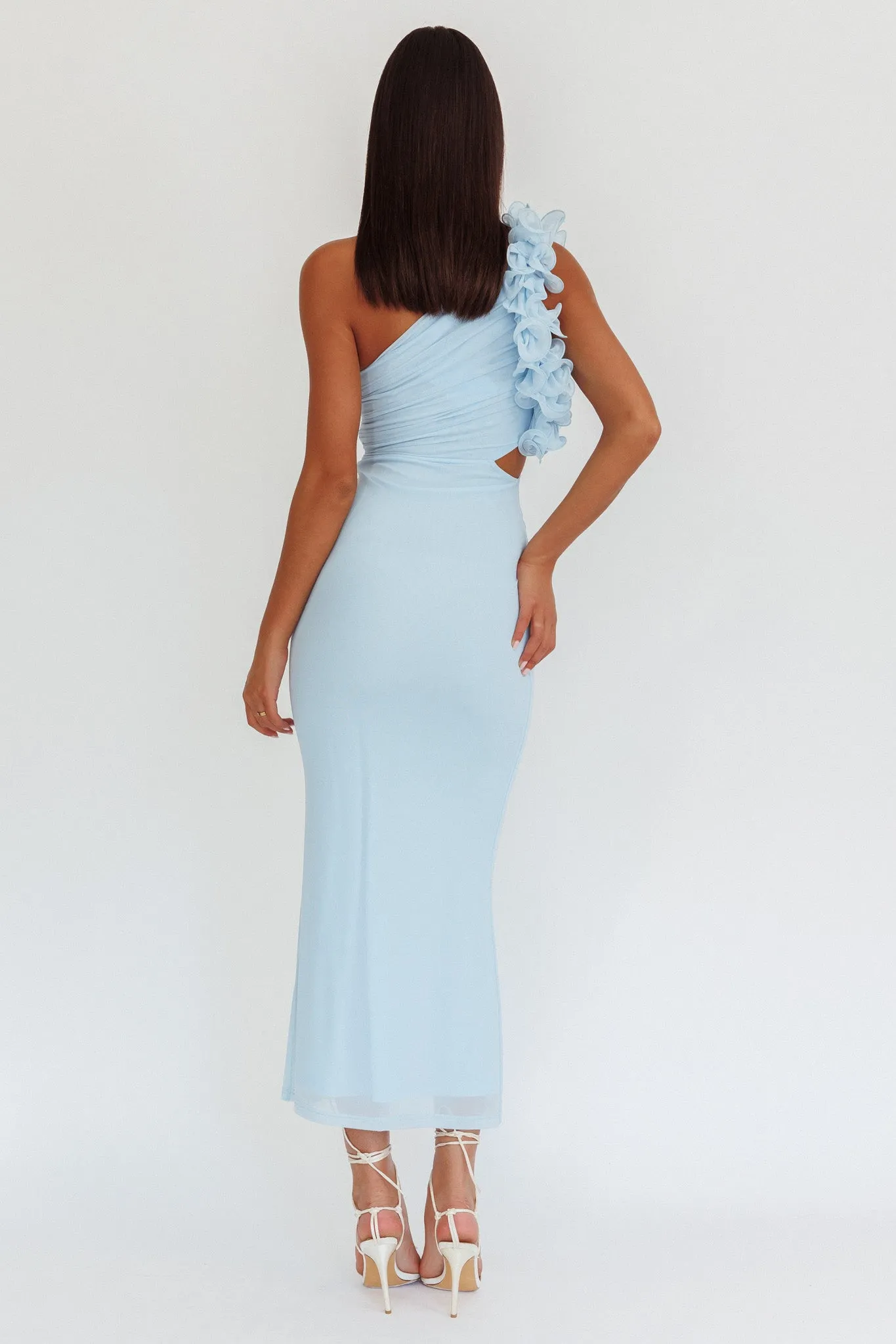 Deanna One-Shoulder Ruffle Maxi Dress Light Blue sold by Selfie Leslie product image thumbnail 2